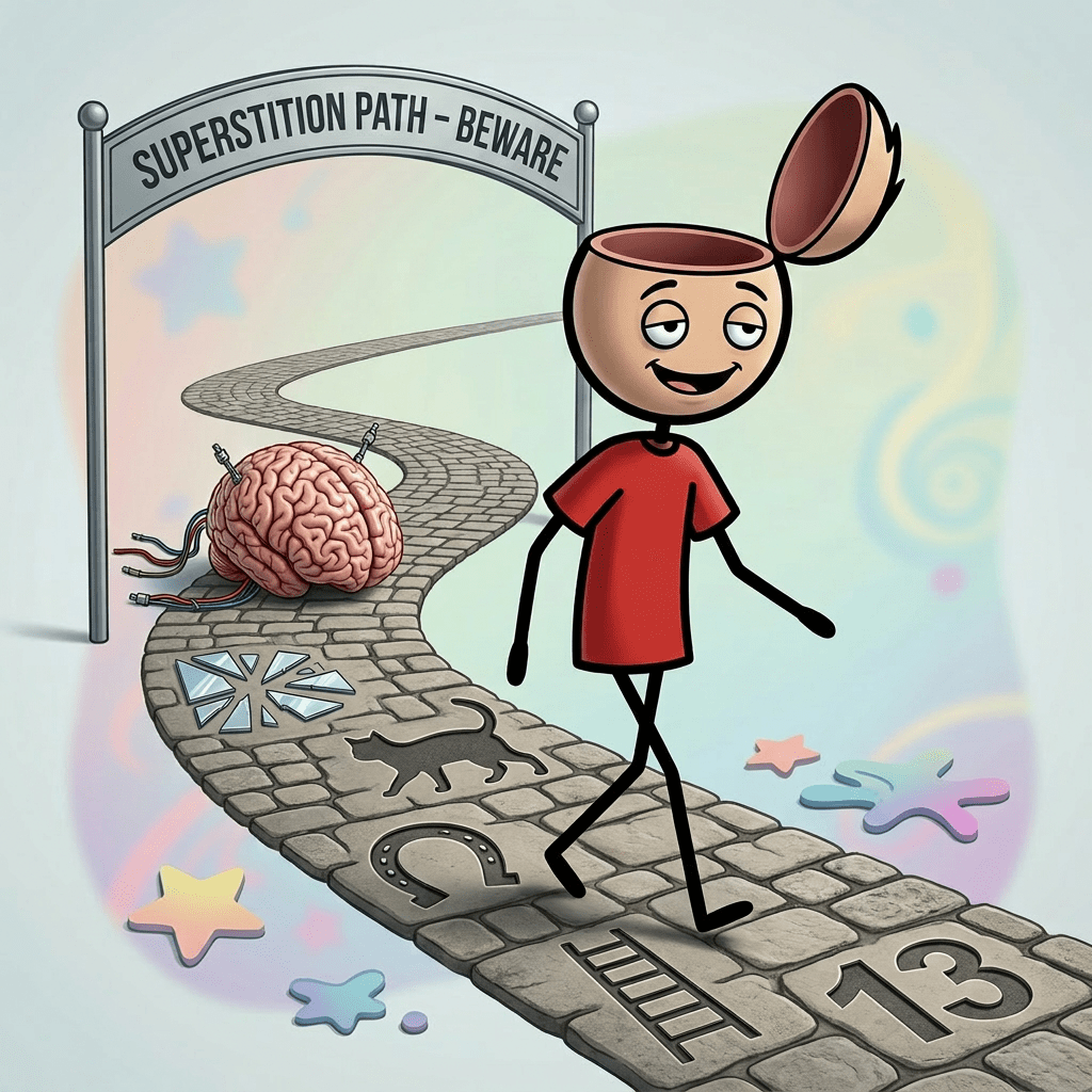 Cartoon boy with open head showing brain popping out